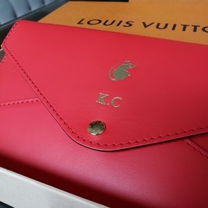 Louis Vuitton Veau Cachemire Envelope Pouch Red